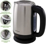 Electric Tea Kettle Stainless Steel Coffee Pot Hot Water Cordless 1.7L Fast Boil Open. Price: $29.89.