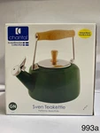New Chantal 1.4QT Sven Whistling Teakettle Blue W/ Natural Wood Handle & Knob. Price: $59.99.