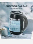 Chefman Fast-boil 1.8L Electric Glass Kettle 1500W Led Water Heater Nwb New. Price: $22.99.