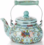 Pumtus 2.6 Quart Floral Kettle, Vintage Enameled Teapot Stovetop, New. Price: $35.99.