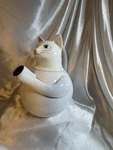 Vintage 80 Copco White Enamel Cat Kitten 2.5 Quart Water Tea Kettle Pot Used. Price: $15.00.