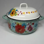 Pioneer Woman Breezy Blossoms Floral 4 Qt Dutch Oven & Lid Enamel Steel Used. Price: $49.99.