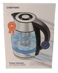 Chefman Glass Electric Kettle For Boiling Water, 1.8L, #RJ11-18-TI-WM New. Price: $29.99.