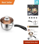 Elegant 1 Quart Stainless Steel Saucepan With Tempered Glass Lid For Home Chefs New. Price: $30.99.