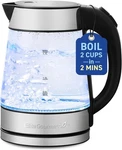 Electric Tea Kettle Glass 1.7L Fast Boil Blue Led Auto Shutoff Bpa Free New. Price: $46.99.
