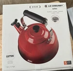 Creuset Cotton Whistling Kettle 1.7 Qt Enamel Steel Tea Pot 1.6L New. Price: $69.00.