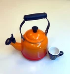Creuset Demi 1.25 Qt / 1.1L Enamel On Steel Whistling Kettle Teapot Used. Price: $50.88.