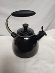 Creuset Enamel-on-steel Halo 1-1/2-QUART Teakettle, Black Rare Used. Price: $89.00.