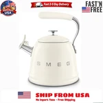 Smeg Stainless-steel Whistling Tea Kettle, 2.4-QT., Cream New. Price: $107.96.