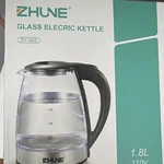 Zhune ZY-303 Electric Kettle 1.8L Glass 110V Corded Clear Black New. Price: $24.99.