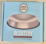 2 Dr Catsby Food Bowls Set Stainless Steel Whisker Fatigue Nonslip Mat Nib New. Price: $30.00.