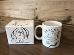 John Lennon Peace Love Standard Coffee Mug Tea Cup White Ceramic Beatles Boxed. Price: $11.99.