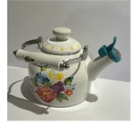 The Pioneer Woman Enamel Steel Floral Whistling Tea Kettle 3517KEU Easy Clean Open. Price: $24.99.
