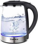 Topwit Electric Glass Hot Water Kettle, 2.0L Warmer, Bpa-free Stain New. Price: $36.35.