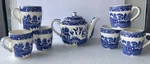Vintage Blue Willow Coffee Tea & 6 Cup Mugs Made Japan Pottery Antique Used. Price: $69.99.