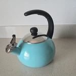 Farberware Luna Whistling Stovetop 2.5QT Tea Kettle Pot Turquoise Aqua Blue Euc Used. Price: $12.50.