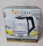 Top Chef Electric Kettle, 1.8L Glass Tea Blue Led Light,auto Shut-off New. Price: $14.99.