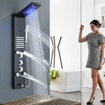 Ello&allo Stainless Steel Shower Panel Tower System Led Rain Massage Jets Faucet New. Price: $129.00.