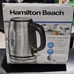 Hamilton Beach 40852 Stainless Steel Electric Kettle 1.2L 1500W Auto Shut-off Open. Price: $19.99.