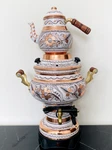 5 Lt-whiteelectric Copper Samovar-thermostat Tea Set,cylinder Kettle,decorative New. Price: $497.50.