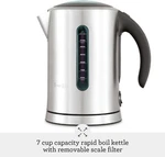 Breville BKE700BSS Soft Top Pure Hot Water Kettle, Cup, Used Cracked Lid. Price: $26.99.