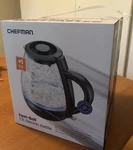 Chefman 1.7L Fast-boil Glass Electric Kettle With Led Light Nib New. Price: $19.99.