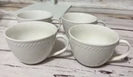 Set 4 Mse Martha Stewart Everyday Acorn White Coffee Tea Flat Cups Used. Price: $12.00.