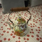 Mackenzie-childs Bella 13466 Enamel Stove Top Kettle Multicolor Floral New. Price: $145.00.