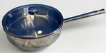 Wolfgang Puck 11" Saute Pan Chicken Fryer Stainless Steel W/handles Glass Lid Used. Price: $35.00.