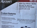 Adcraft WB-100 Cup Water Boiler W/ Automatic Temperature Control (new). Price: $227.85.