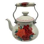 Pioneer Woman Cheerful Rose Enamel Steel Tea Kettle Kitchen Collectible Used. Price: $20.00.