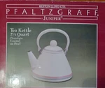 New! Pfaltzgraff Reston Lloyd Ltd- Juniper Tea Kettle With Lid & Swivel Handle. Price: $29.99.