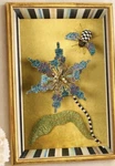 Mackenzie-childs Courtly Stripe & Check Beaded Tulip Bee Shadow Box New Open. Price: $289.99.