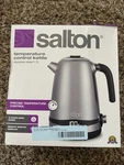 Salton Cordless Electric Stainless Steel Kettle With Variable Temperature Open. Price: $65.00.