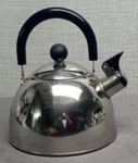 Copco 1.4 -qt Tea Kettle Whistling Polished Stainless Steel Used. Price: $29.99.