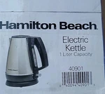 Hamilton Beach Electric Kettle Stainless Steel 1- Liter R40901 New Open Box. Price: $21.99.