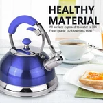 18/8 Stainless Steel Whistling Tea Kettle, 2.5 Liter, Blue/red/black New. Price: $38.49.