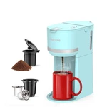 Horavie Mini Single Serve Coffee Maker For Cup And Ground Light Blue Open. Price: $29.99.