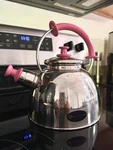 Schulte-ufer W09/06 Stainless Whistling Tea Kettle 1L Silver/pink Handle Used. Price: $50.00.