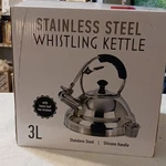 Willow & Everett Stainless Steel Whistling Tea Kettle 3L Silicone Handle Open. Price: $25.00.