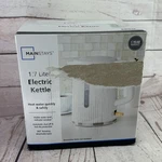 Mainstays 1.7L Electric Kettle Auto Shut Off White Cordless Water Boiler Open. Price: $19.99.