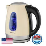 Ovente Electric Kettle 1.7L Stainless Steel Cordless Water Heater Auto Shut-off New. Price: $70.56.