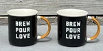Starbucks Mugs Brew Pour Love Black Matte Orange 12OZ Coffee Cup 2018 -2 Used. Price: $19.99.