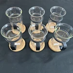 Bodum Bistro Tall Glass Coffee Tea Cup Set 6 Black Handle Modern/picard Style Used. Price: $89.00.