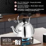 Tea Kettle - 2.0 Quart Round Pot For Stovetop, Whistle Alert, Mi... New. Price: $44.95.