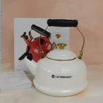 Creuset Enamel On Steel 1.7 Quart Classic Kettle White With Gold Knob - New. Price: $115.95.