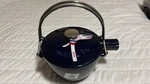 Staub Cast Iron 1.2 Qt, Round, Tea Kettle, Dark Blue Open. Price: $150.00.