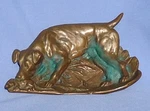 Fox Rat Terrier Jack Russell Dog Bronze Tray 6" Marked Used. Price: $195.00.