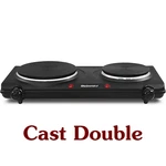 Elite Gourmet Double Burner Electric Hot Plate 1500W Cast Iron Tem Control Black New. Price: $29.96.