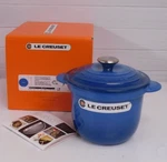 Creuset Cast Iron 2.25 Qt Rice Pot With Lid & Stoneware Insert, Marseille. Price: $239.95.